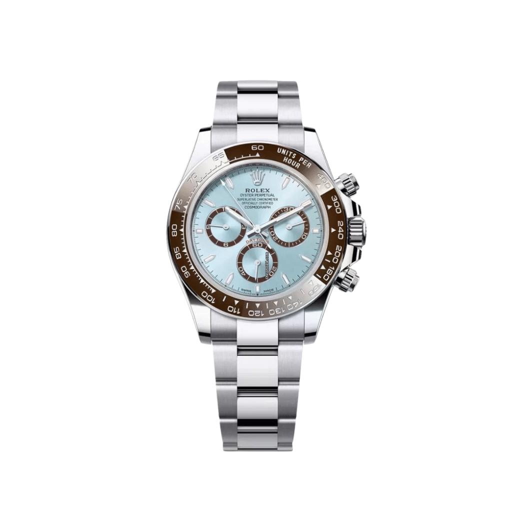 Rolex Cosmograph Daytona features a striking ice-blue dial 40mm